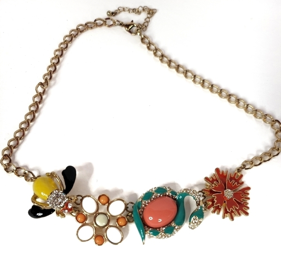 Costume Jewelry Necklace with Bee and Snake - Picture 2 of 5